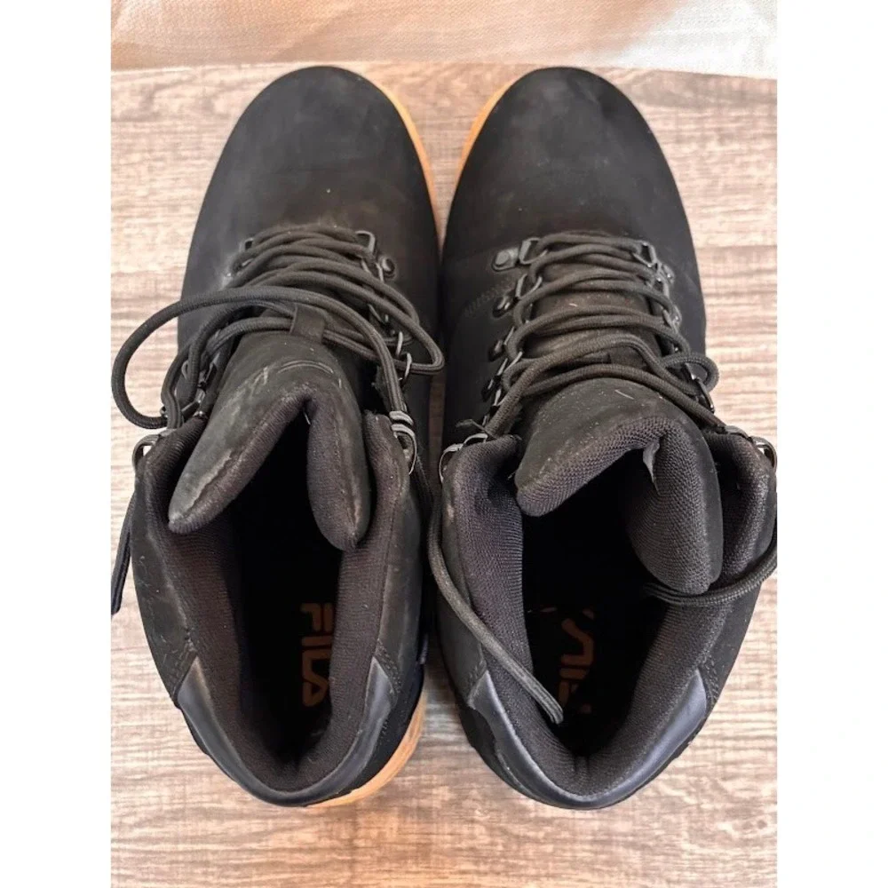 Fila Edgewater 12 Mens‎ Boots Black Gum Lug Sole 1HM00037-976 Size 10.5